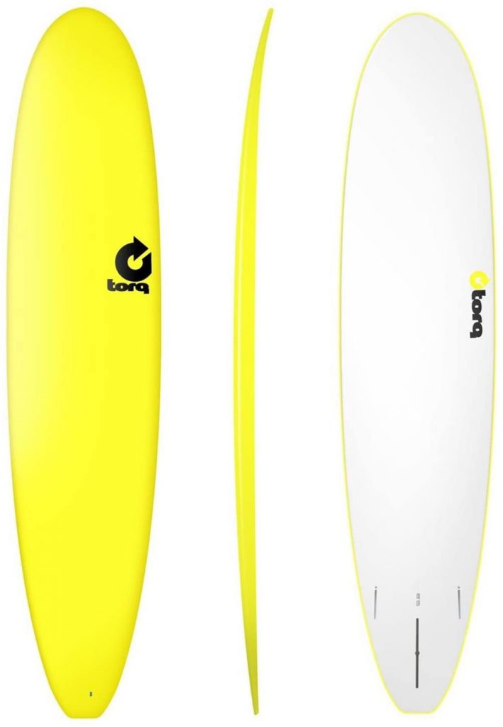tabla de surf para 100 kg tipo longboard amarilla