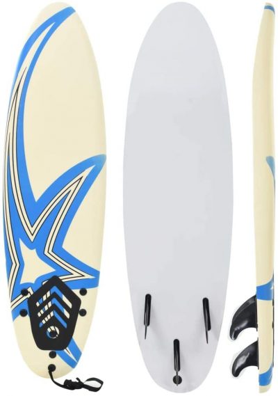tabla de surf para niños de color blanco y azul medida 170 cm