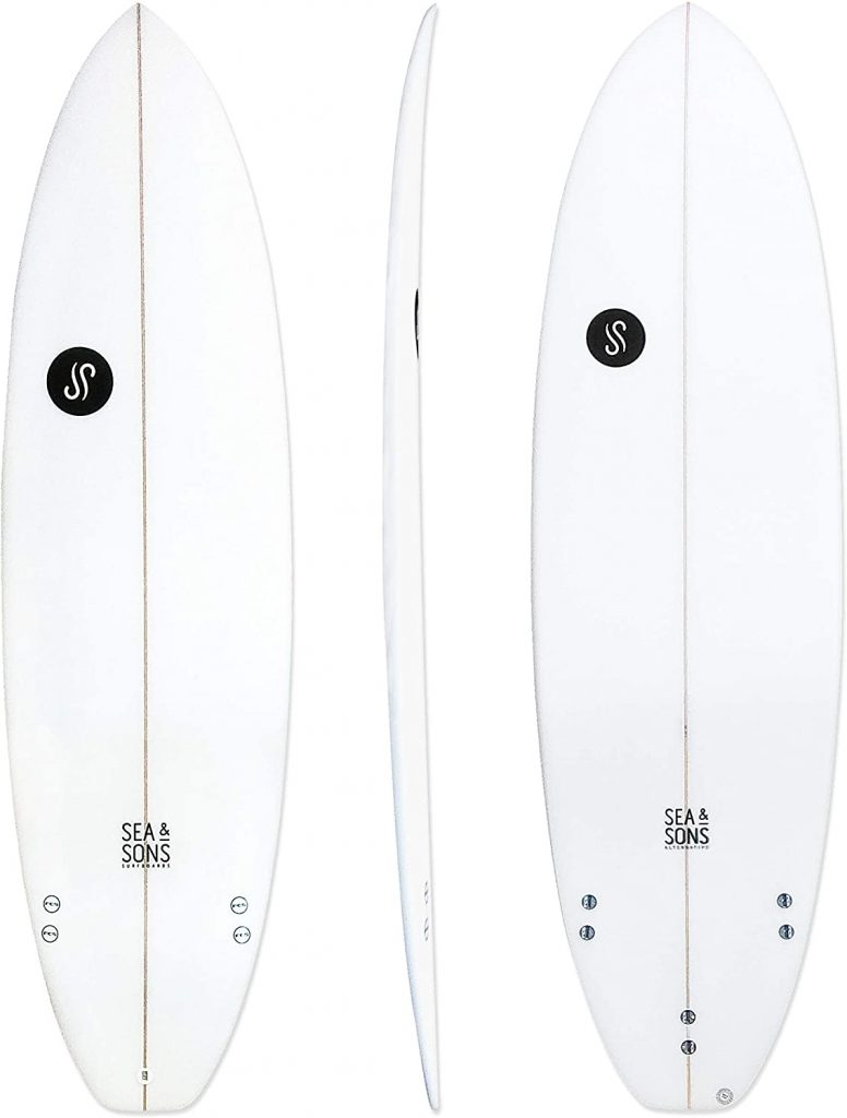 tabla de surf para principiantes tipo evolutiva de color blanco